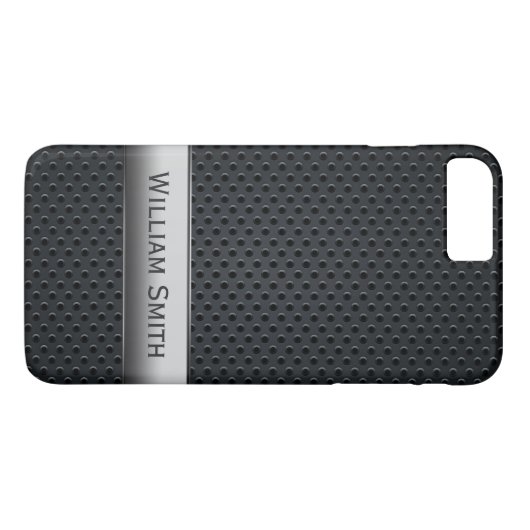 Staal gestreept donker metaal Case-Mate iPhone case (Achterkant (Horizontaal))