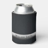 Staal gestreepte donkere metaal blikjeskoeler (Blikje Voorkant)