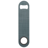 Staal Grijs Blauw Classy Chic Weave Patroon Speed Flessenopener (Achterkant)