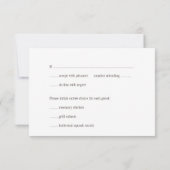 Staal grijs lila typografie chic trouwreactie kaart (Achterkant)