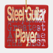 Staal Guitar Player Extraordinaire Keramisch Ornament (Achterkant)