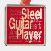 Staal Guitar Player Extraordinaire Metalen Ornament (Voorkant)