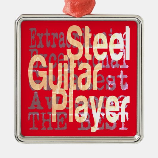 Staal Guitar Player Extraordinaire Metalen Ornament (Voorkant)