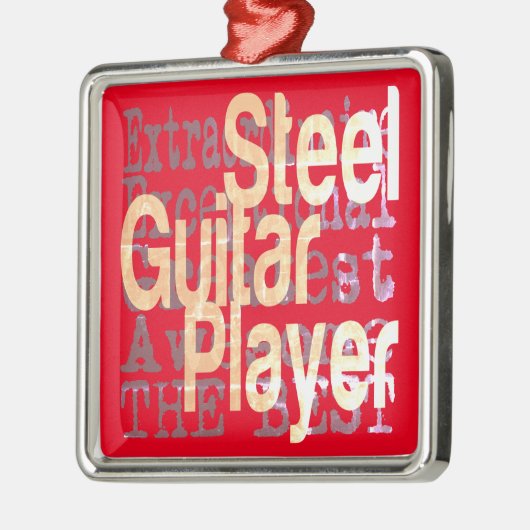 Staal Guitar Player Extraordinaire Metalen Ornament (Links)