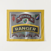 Staal Lijst 75e Ranger Regiment Wandkleed (Voorkant (horizontaal))