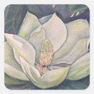 Staal Magnolia Bloem Vierkante Sticker