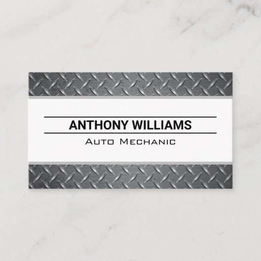 Staal met diamantpatroon visitekaartje (Voorkant)