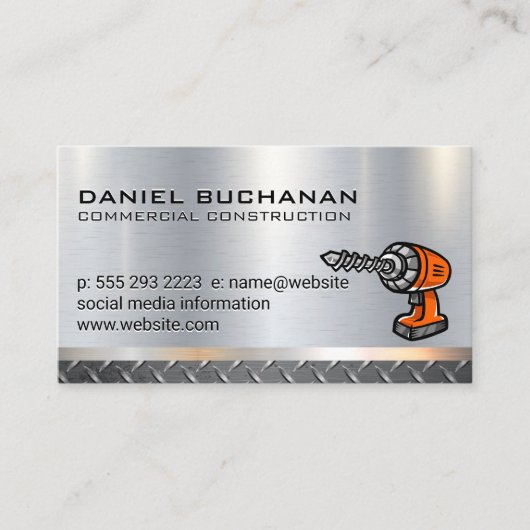 Staal | Metaal | Boor Logo Visitekaartje (Voorkant)