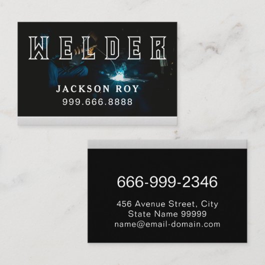 Staal Metallic Metal Works Welder Visitekaartje (Voorkant / Achterkant)