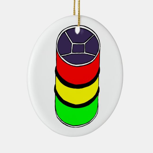 Staal Pan Rasta-kleuren Staal Drum Design Grafisch Keramisch Ornament (Rechts)