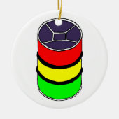 Staal Pan Rasta-kleuren Staal Drum Design Grafisch Keramisch Ornament (Voorkant)