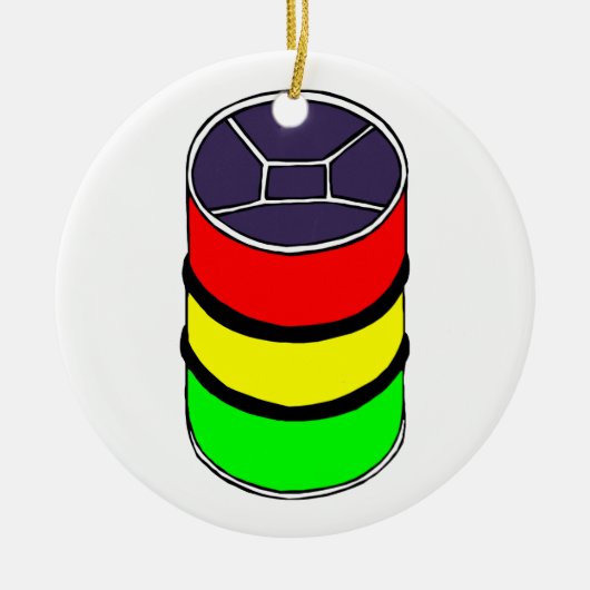 Staal Pan Rasta-kleuren Staal Drum Design Grafisch Keramisch Ornament (Voorkant)