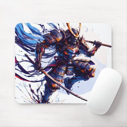 Staal Serenity: De Samurai Sentinel Mousepad Muismat (Met muis)