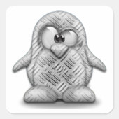 Staal Tux Vierkante Sticker (Voorkant)