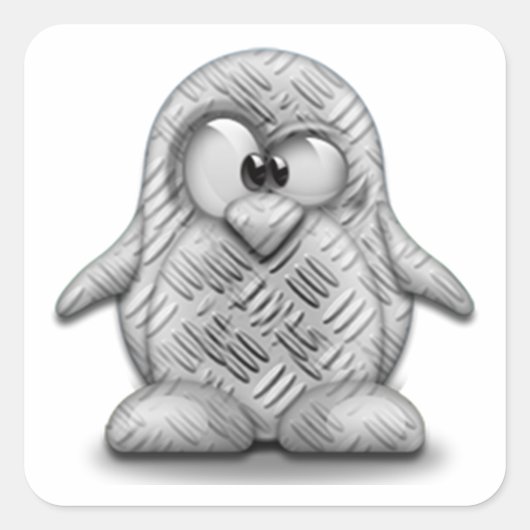 Staal Tux Vierkante Sticker (Voorkant)