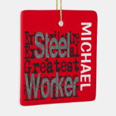 Staal Worker Extraordinaire CUSTOM Keramisch Ornament (Rechts)