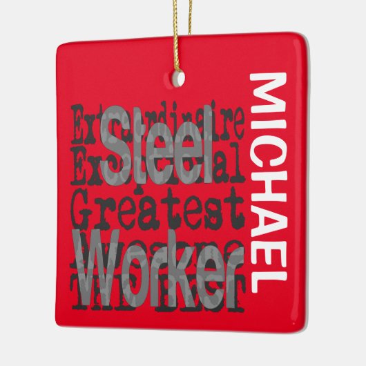 Staal Worker Extraordinaire CUSTOM Keramisch Ornament (Links)