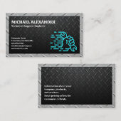 Staalachtergrond | Hand-moersleutel Visitekaartje (Voorkant / Achterkant)