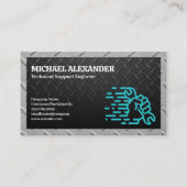 Staalachtergrond | Hand-moersleutel Visitekaartje (Voorkant)