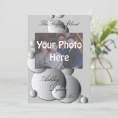 Staalbels Bubbles Blended Family Photo Wedding Kaart (Staand voorkant)