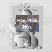 Staalbels Bubbles Blended Family Photo Wedding Kaart (Voorkant / Achterkant)