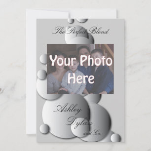 Staalbels Bubbles Blended Family Photo Wedding Kaart