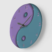 Staalblauw en lavender Yin-Yang-symbool Grote Klok (Hoek)
