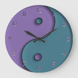 Staalblauw en lavender Yin-Yang-symbool Grote Klok
