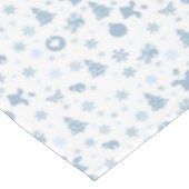 Staalblauw kerstpatroon op wit tafelkleed (Gekanteld)