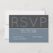 Staalblauw RSVP Modern met Menu Keuzes (Voorkant)