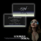 Staalblauw Zwart Wit Gradient Shadow Initialen Visitekaartje