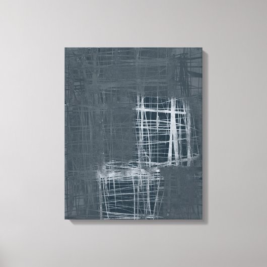 Staalblauwe grijze abstracte Strette Canvas afdruk (Voorkant)