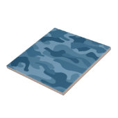 Staalblauwe Monocolor Camo Tegeltje (Zijkant)