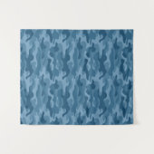 Staalblauwe Monocolor Camo Wandkleed (Voorkant (horizontaal))