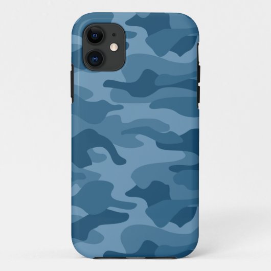 Staalblauwe Monokleur Camo Case-Mate iPhone Case (Achterkant)