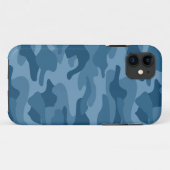 Staalblauwe Monokleur Camo Case-Mate iPhone Case (Achterkant (horizontaal))