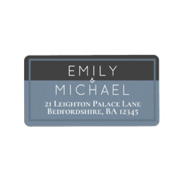 Staalblauwe retouradreslabels etiket