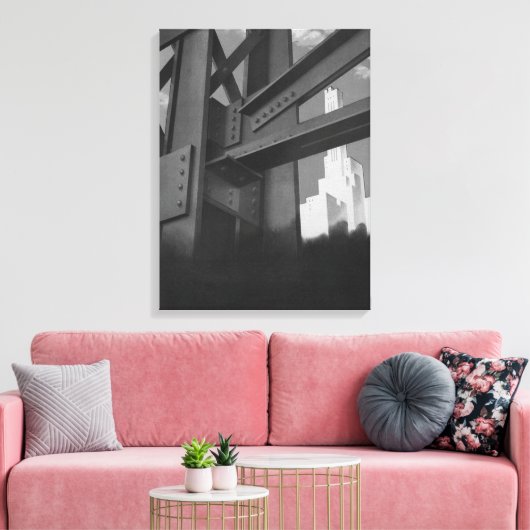  staalconstructie Skyscraper Architecture Canvas Afdruk (Insitu (Woonkamer))