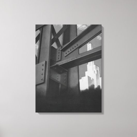  staalconstructie Skyscraper Architecture Canvas Afdruk (Voorkant)