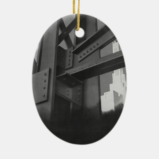 staalconstructie Skyscraper Architecture Keramisch Ornament (Achterkant)