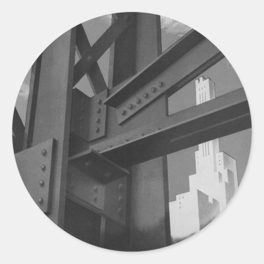 staalconstructie Skyscraper Architecture Ronde Sticker (Voorkant)