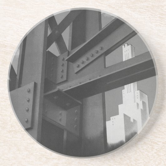 staalconstructie Skyscraper Architecture Zandsteen Onderzetter (Voorkant)