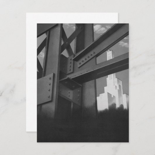  staalconstructie Skyscraper Invitation Kaart (Voorkant / Achterkant)