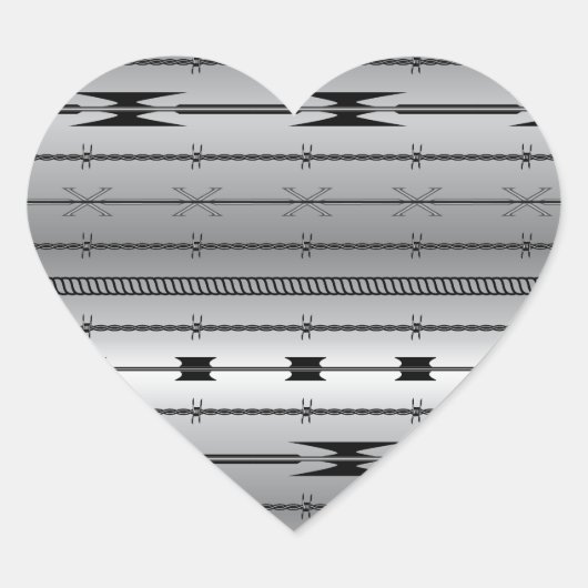 staaldraden hart sticker (Voorkant)