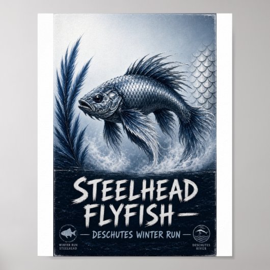 Staalforel Flyfish Deschutes Winter Run Poster (Voorkant)