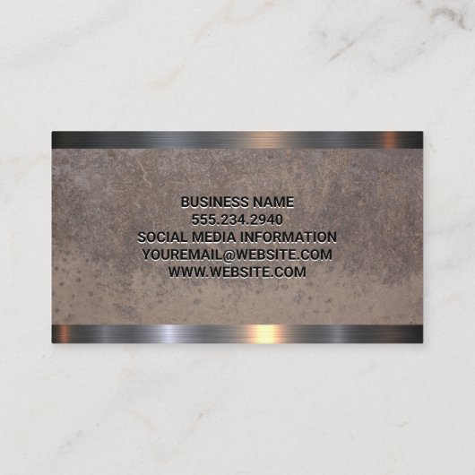 Staalglansmachine | Textielwand Visitekaartje (Achterkant)