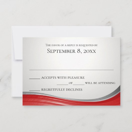 staalgolf rode reactie RSVP kaartje (Voorkant)
