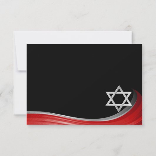 staalgolf rode reactie RSVP kaartje (Achterkant)