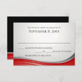 staalgolf rode reactie RSVP kaartje (Voorkant / Achterkant)