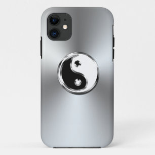 Staalgradiënt grafisch symbool Yin-Yang iPhone 11 Hoesje